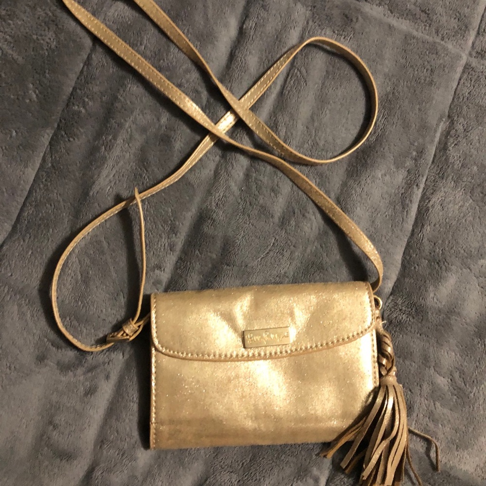 Lilly Pulitzer gold purse